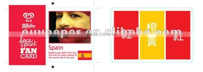 Sports product face paint card children's design