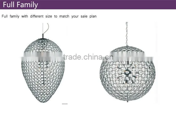 Hot sale ball cristal hanging decoration modern chandelier