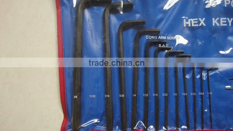 25 PCS Hang Bag Packing Black Hex Key Set