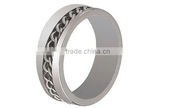 2016 chain high polished classic stainless steel ring band for men