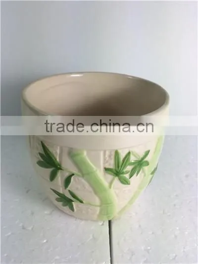 Hand painting bamboo high quality ceramic flower pots