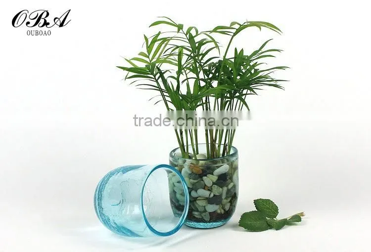 European creative arts small glass cup vase / Handmade Ice crack technology glass flower vase for home decorative