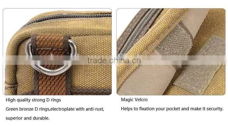 Classic Style Eastern Brand Kaukko Man Canvas Belt Fanny Pack Waist Bag