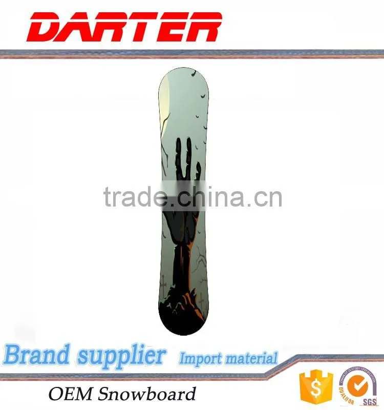 Specialized poplar wood core Tri-axial fiberglass anti slip pad snowboard