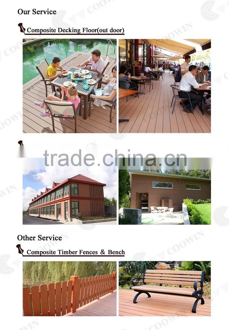 100% Recycled WPC Outdoor solid Decking for walkway