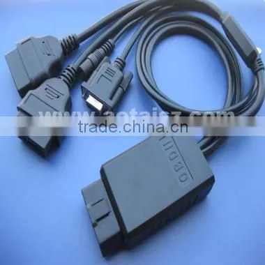 Crimp Type OBD2 Male to 2 Citroen Female Splitter Cable with Customized Length
