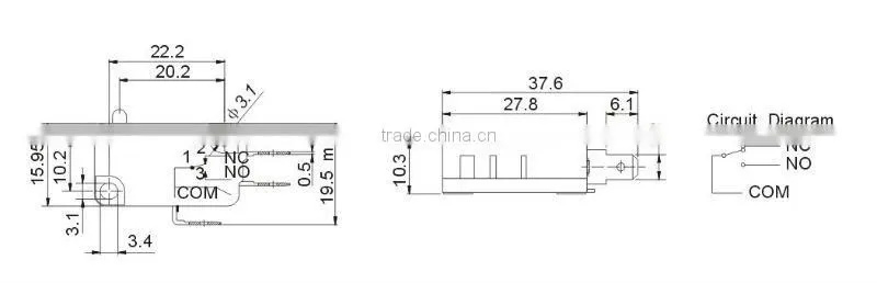 3 pin micro switch button LF-102