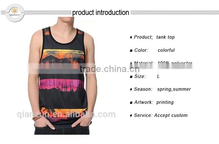 Custom Wholesale Printing Mens Tank Top