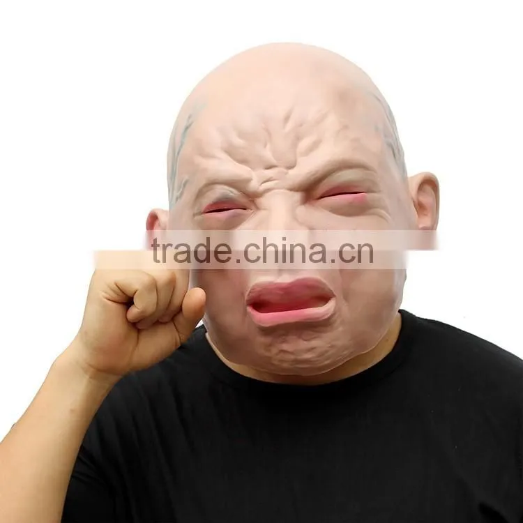 carnival party Educational Accessory sad Rubber Latex Realistic crying baby mask