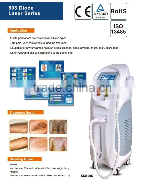 2017 Newest !!! High Quality Professional diode laser 808 hair removal
