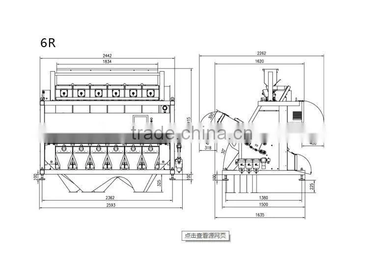 Color sorting machine, belt type plastic color sorter machine