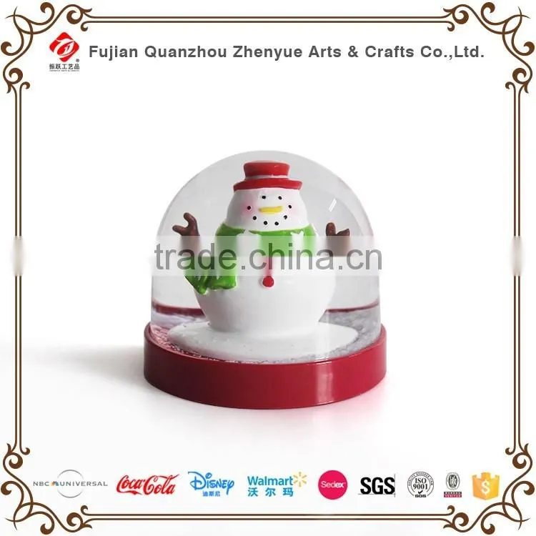 2016 personalized plastic snowman water snow globe