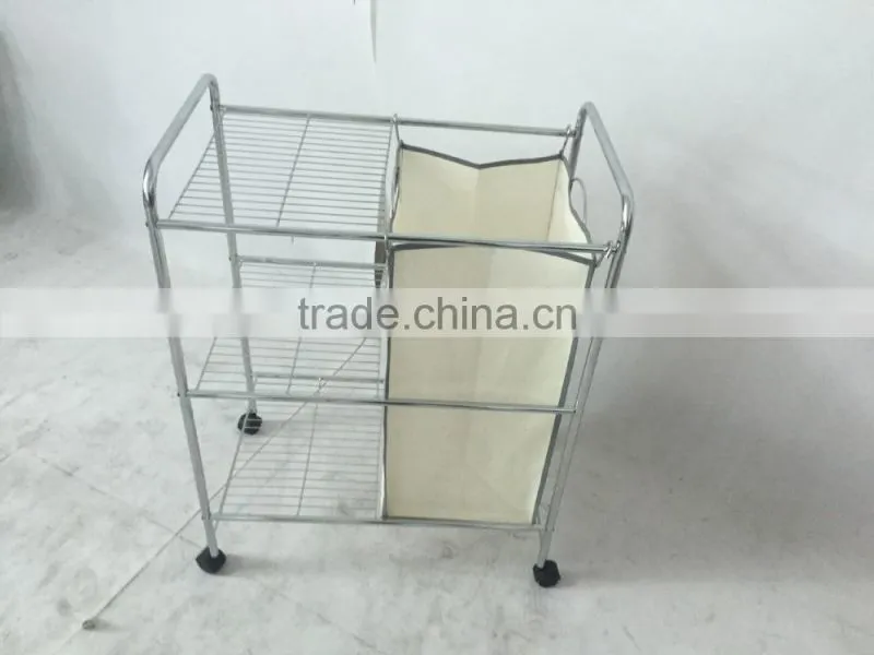 Vivinature new design Laundry Carts Standard Wire Frame Metal Laundry Trolley Hamper