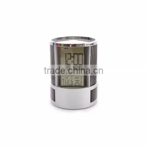 table clock PVC penholder with multifunction display