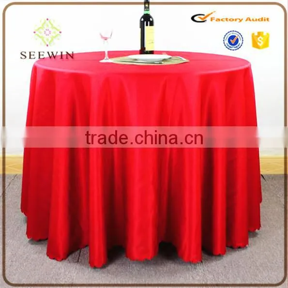 cheap elegant polyester fabric washable round fitted size vinyl tablecloth
