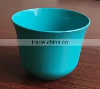 biodegradable turquoise bamboo fiber flower pot