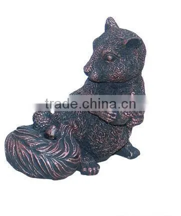 Antique garden cast aluminum squirrel statue