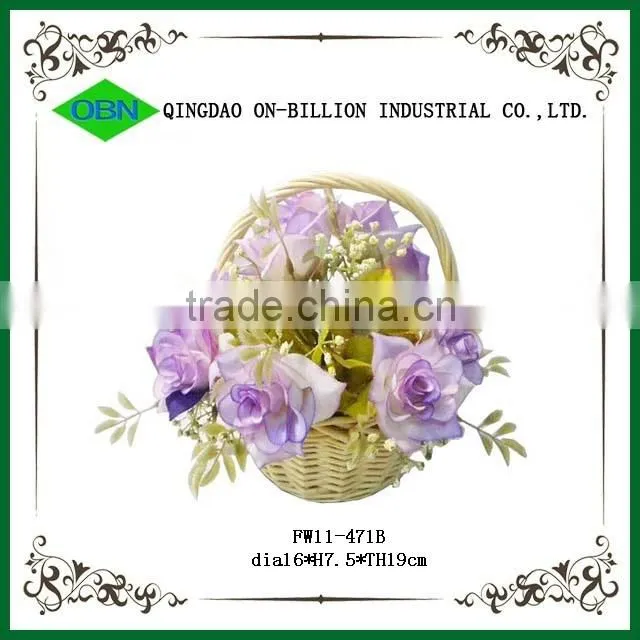 Cheap wicker decorate flower girl basket wedding