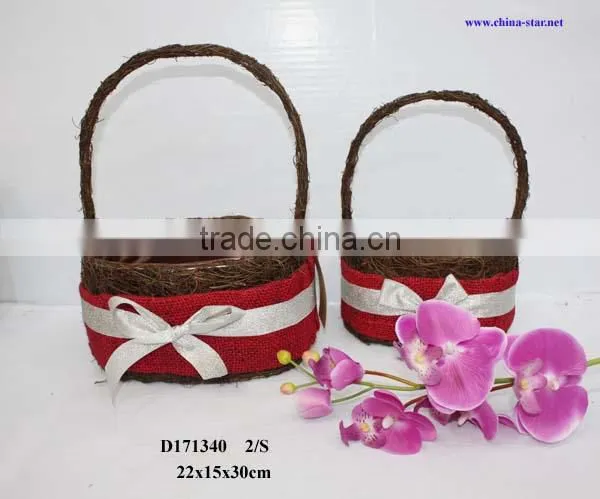 Rattan christmas gift basket