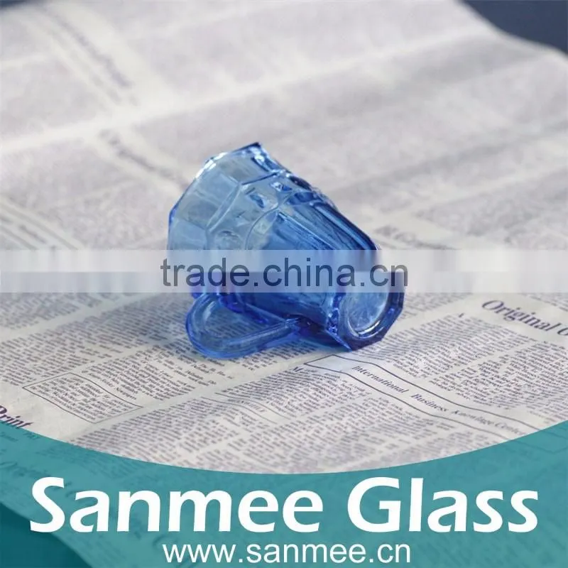 Hot Sale Glass Cup Quality Color Glass Cup Mini Wine Glass Cup With Handle