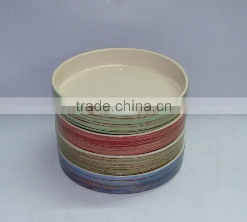 round ceramic baking pizza dish