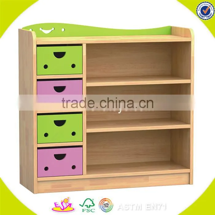 wholesale new fashion wooden four compartment shelves hot sale wooden shelves storage W08C040