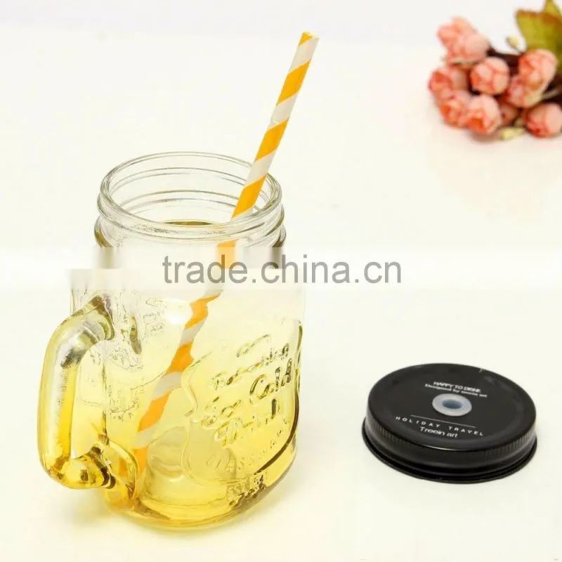 The Glass 500ml Fashional Vintage Mason Glass Drinking Jar