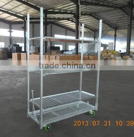 Hot 2015 metal mesh greenhouse cart for displaying and transporting flowers