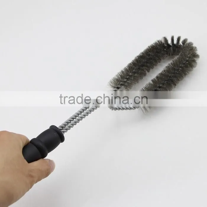 Deluxe Elliptical Head Stainless Steel Bristles BBQ Brush
