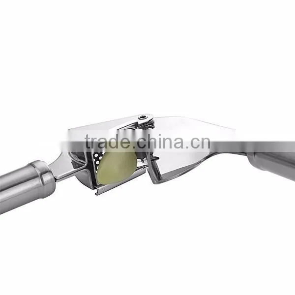 The Finest Quality Stainless Steel Garlic Press Mincer Peeler Brush Crusher Set