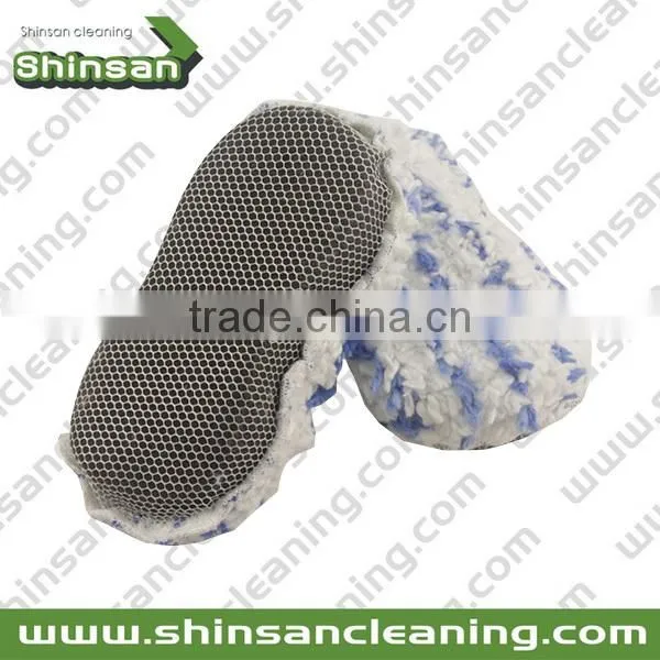 2017 microfiber chenille wash pad/chenille wash sponge/microfiber sponge