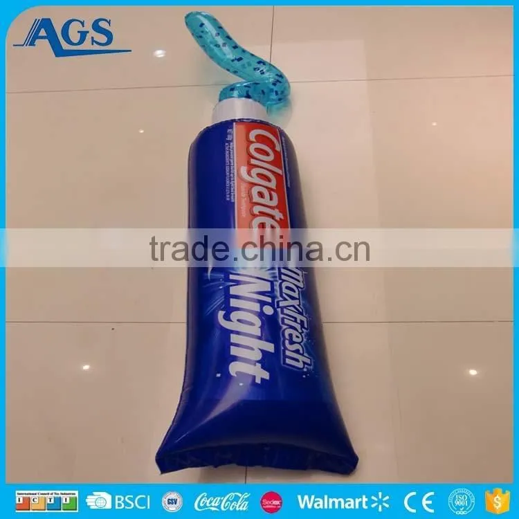 Attractive design PVC inflatable toothpaste tube for advertising
