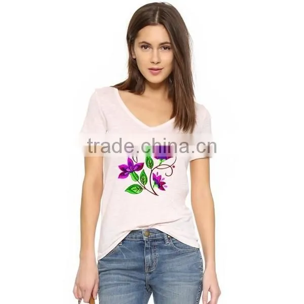 women embroidery designs custom t-shirt