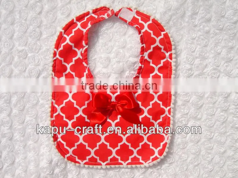 New style quatrefoil baby bibs with bow