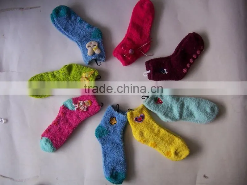 Girls Gender and Adults Age Group ankle fuzzy sock