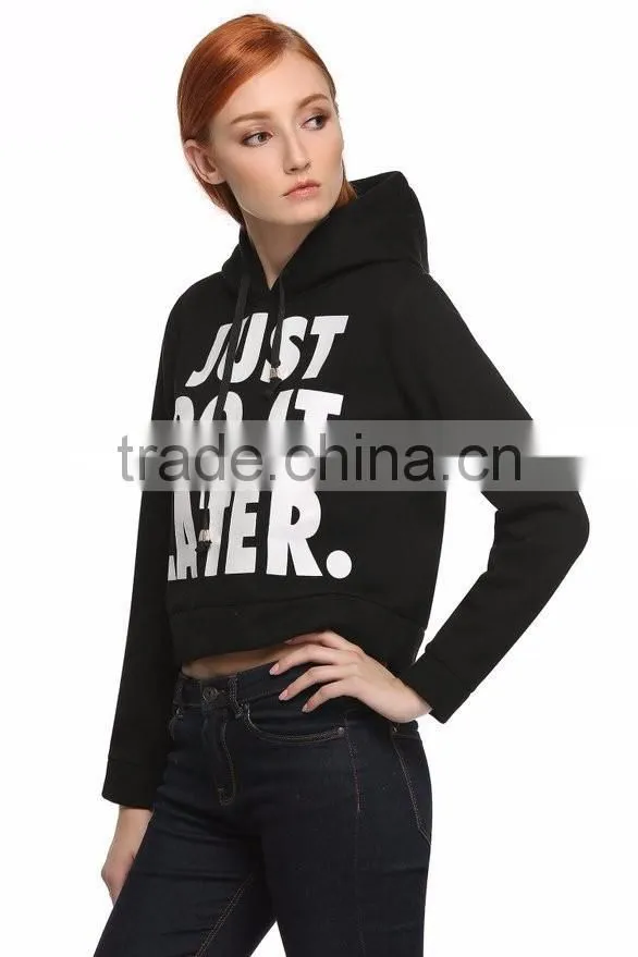 2017 Custom fashion wholesale women sweatshirt zip up hoodie