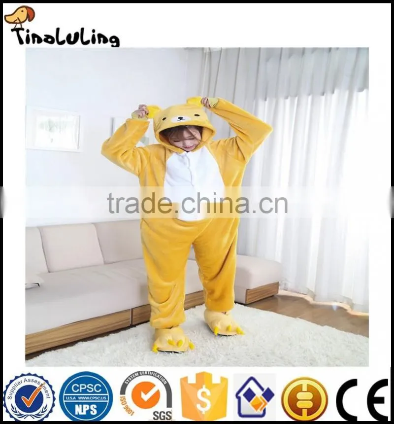 Autumn spring winter flannel lovers couples women animal pajamas one piece cartoon sleepwear cheap adult animal Siamese pyjamas