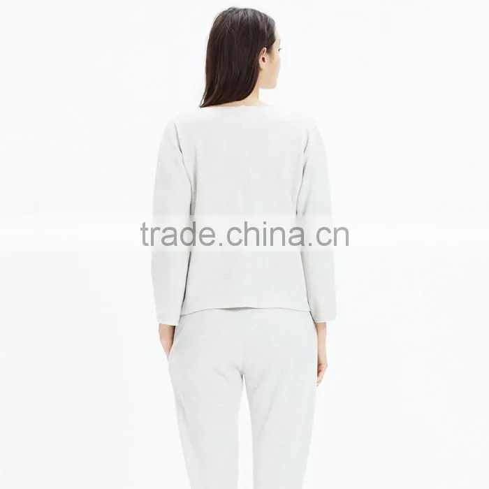 Comfortable oem cotton long sleeve sweatshirts for women