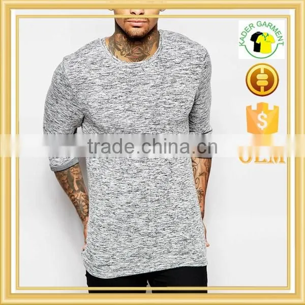 tight fitted spandex long sleeve t shirts, gym slim fit tri blend t-shirt with custom embroidery logo