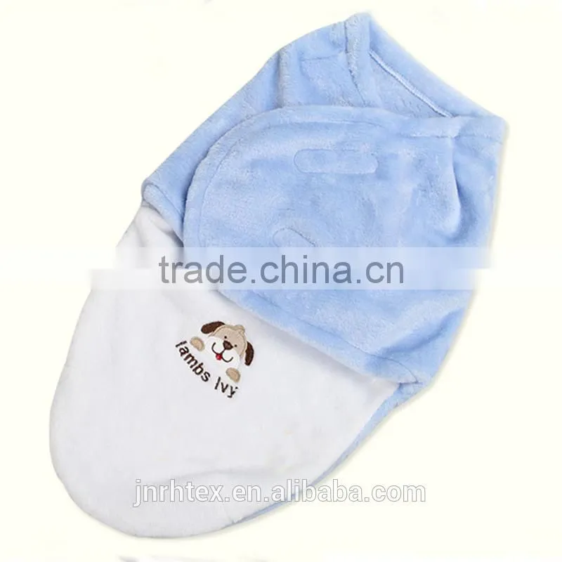 Trade assurance embroidered combed cotton baby swaddle wrap/wholesale organic swaddle blanket