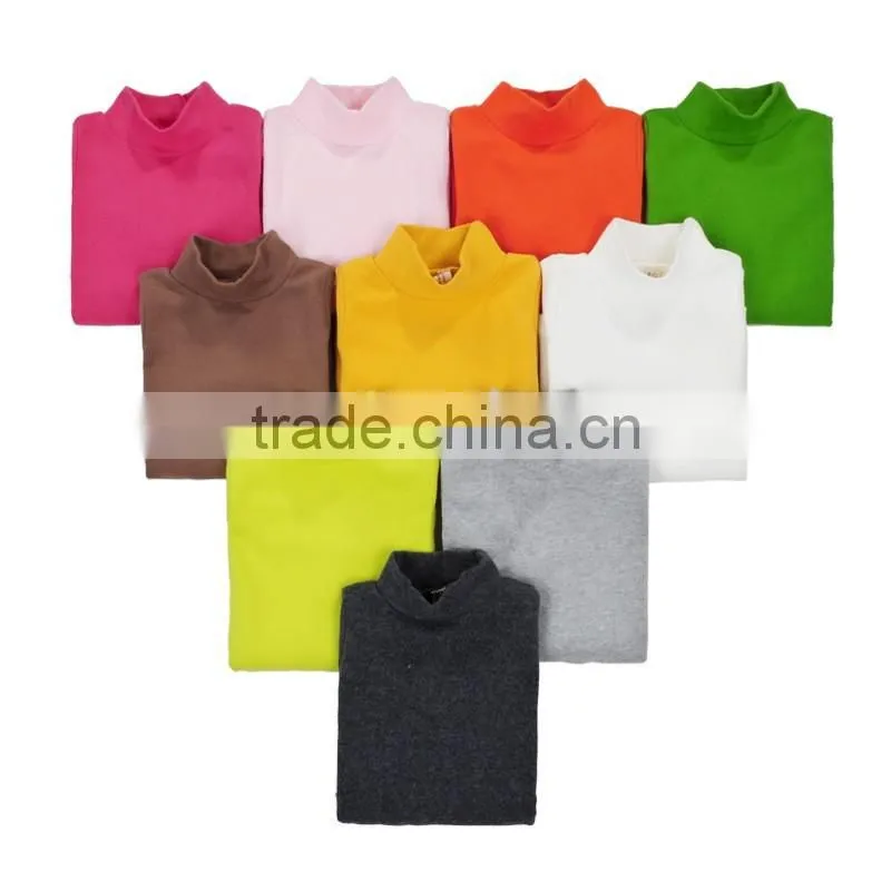 custom spring/autumn/winter fashion baby cotton spandex lycra infant garment long sleeve high collar baby t-shirt