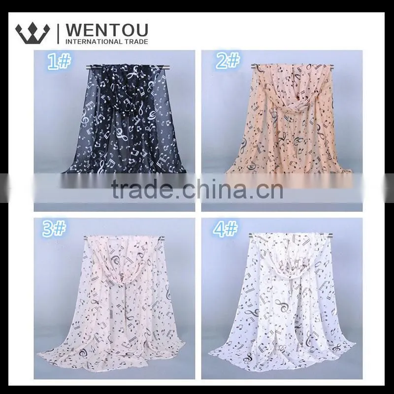Wholesale Fashionable Music Notes Printed Scarf
