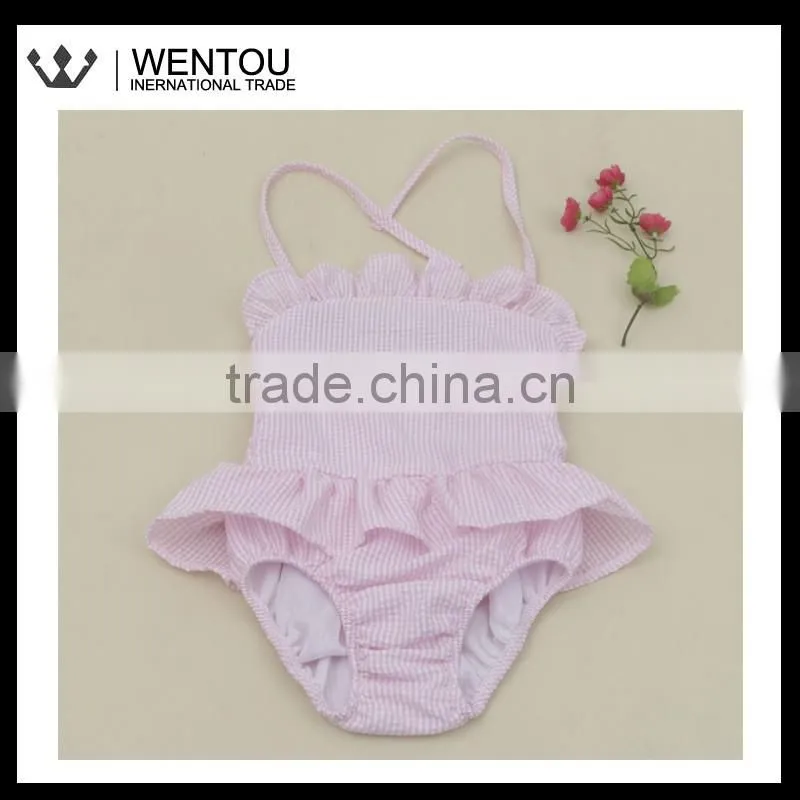 Fashionable Monogrammed Gingham Bathing Suit