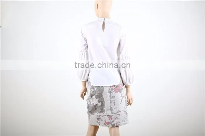 round collar elegant long sleeve white women waist length blouse designs