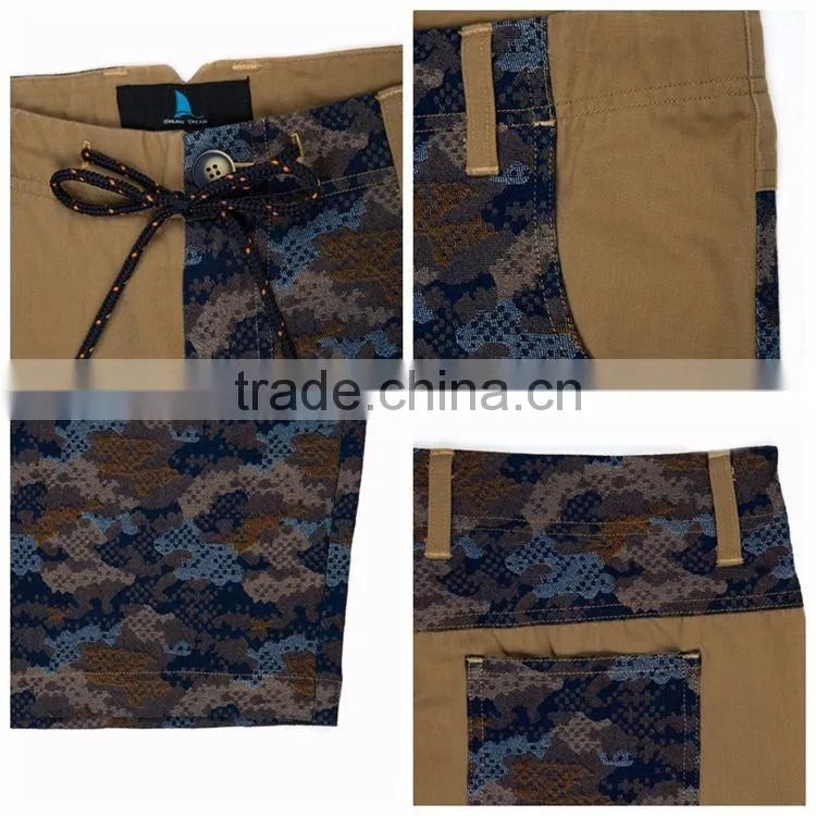 Hot sale cheap summer jacquard style mens chino shorts with inner brief