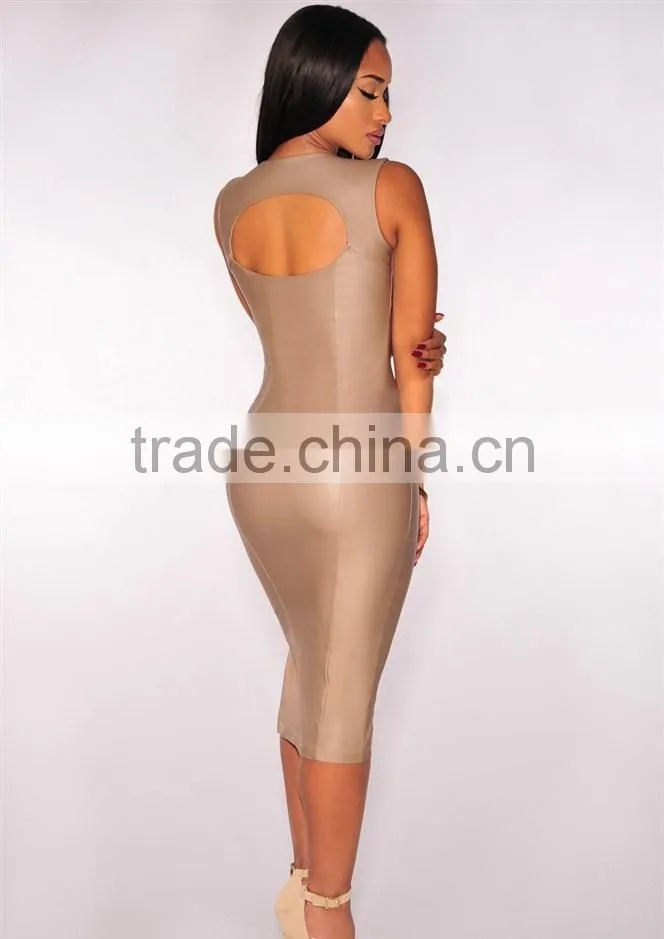 Hot Sale OEM services woman summer dresses backless sexy bodycon hollow out dress for wholesale