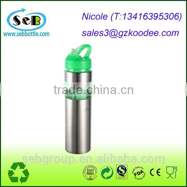 Ice Sticker Plastic Sport Water Bottle, Flip Straw Lid