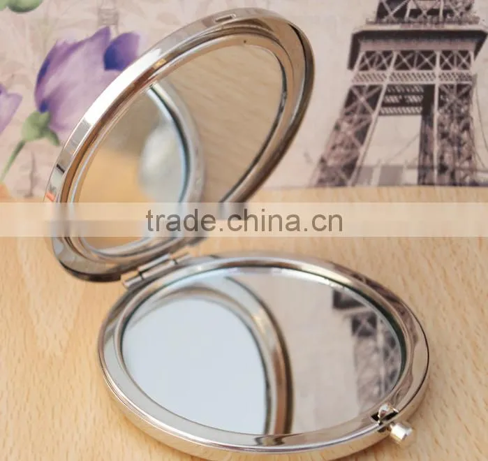 70mm Dia Promotional Cheap Metal Pocket Mirror/Cosmetic Mirror/Makeup Double Sided Metal Mirror DubaaFashion.com