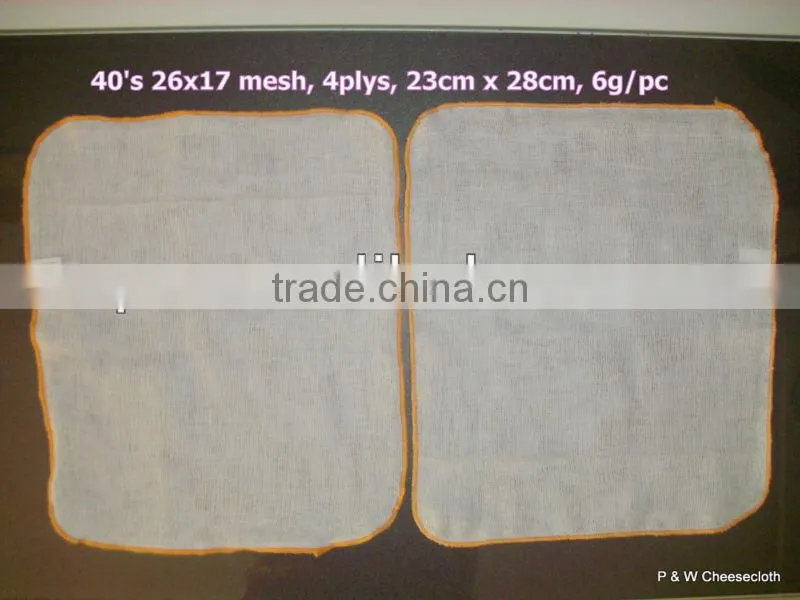 100% Cotton Gauze Cheese Cloth Face Cleaning Cloth 4layers 23cm x 28cm