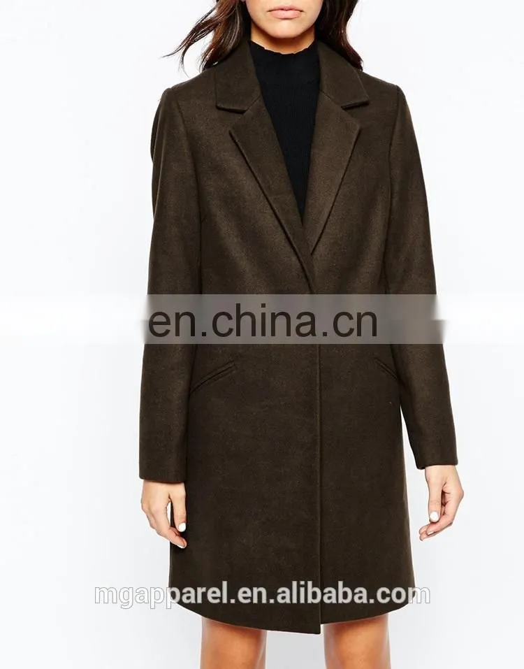 Cheap wholesale fashion coat woman winter clothes notch lapel long winter coat